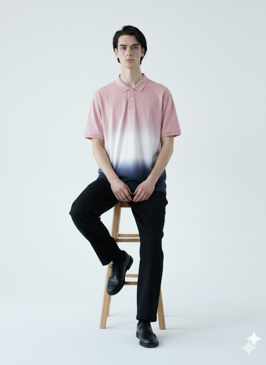 Gradient Ombre Polo Shirt Unisex