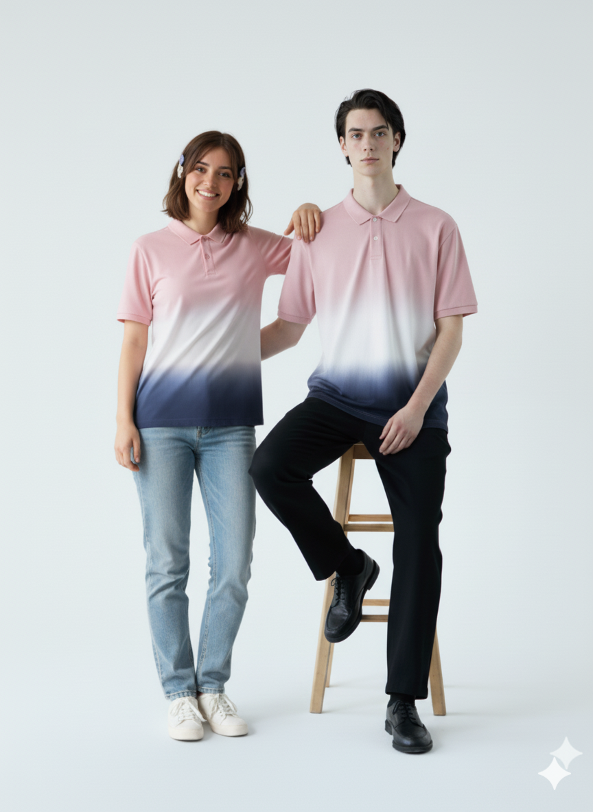Gradient Ombre Polo Shirt Unisex