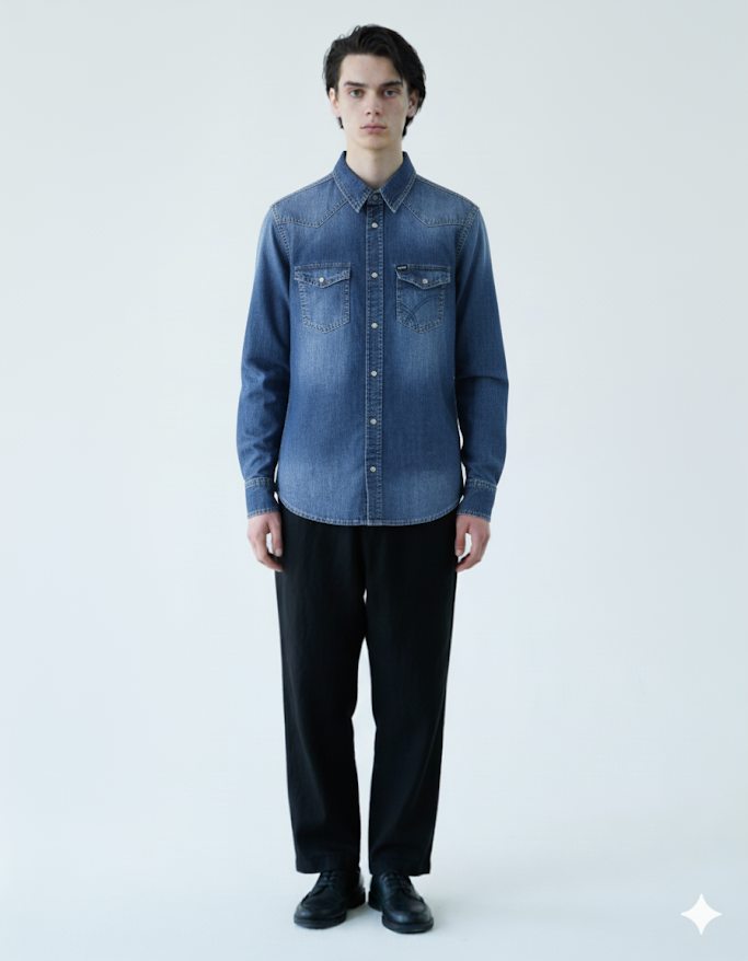 Men's Classic Western Denim Shirt