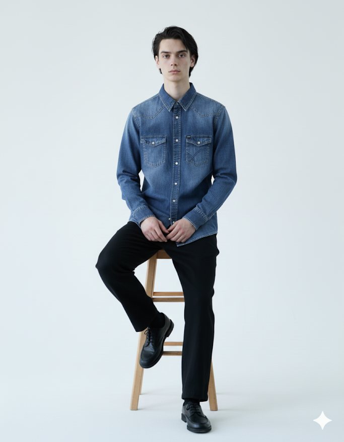 Men's Classic Western Denim Shirt