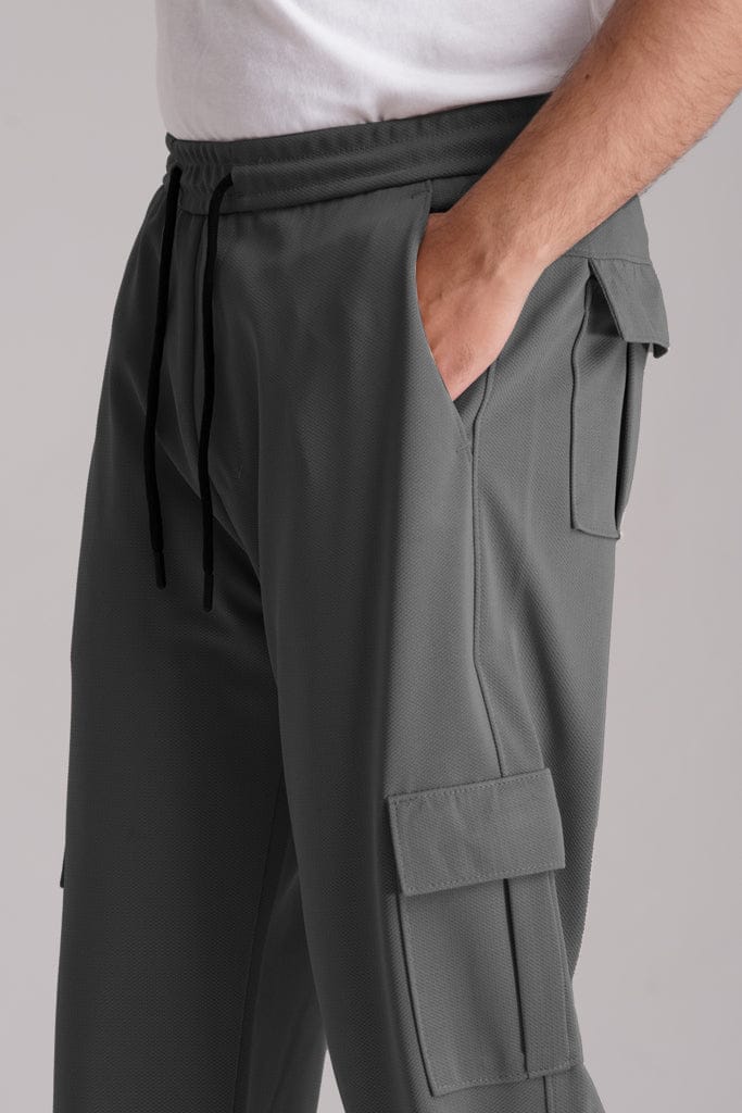 6 Pocket Baggy Cargo Trousers - Charcoal