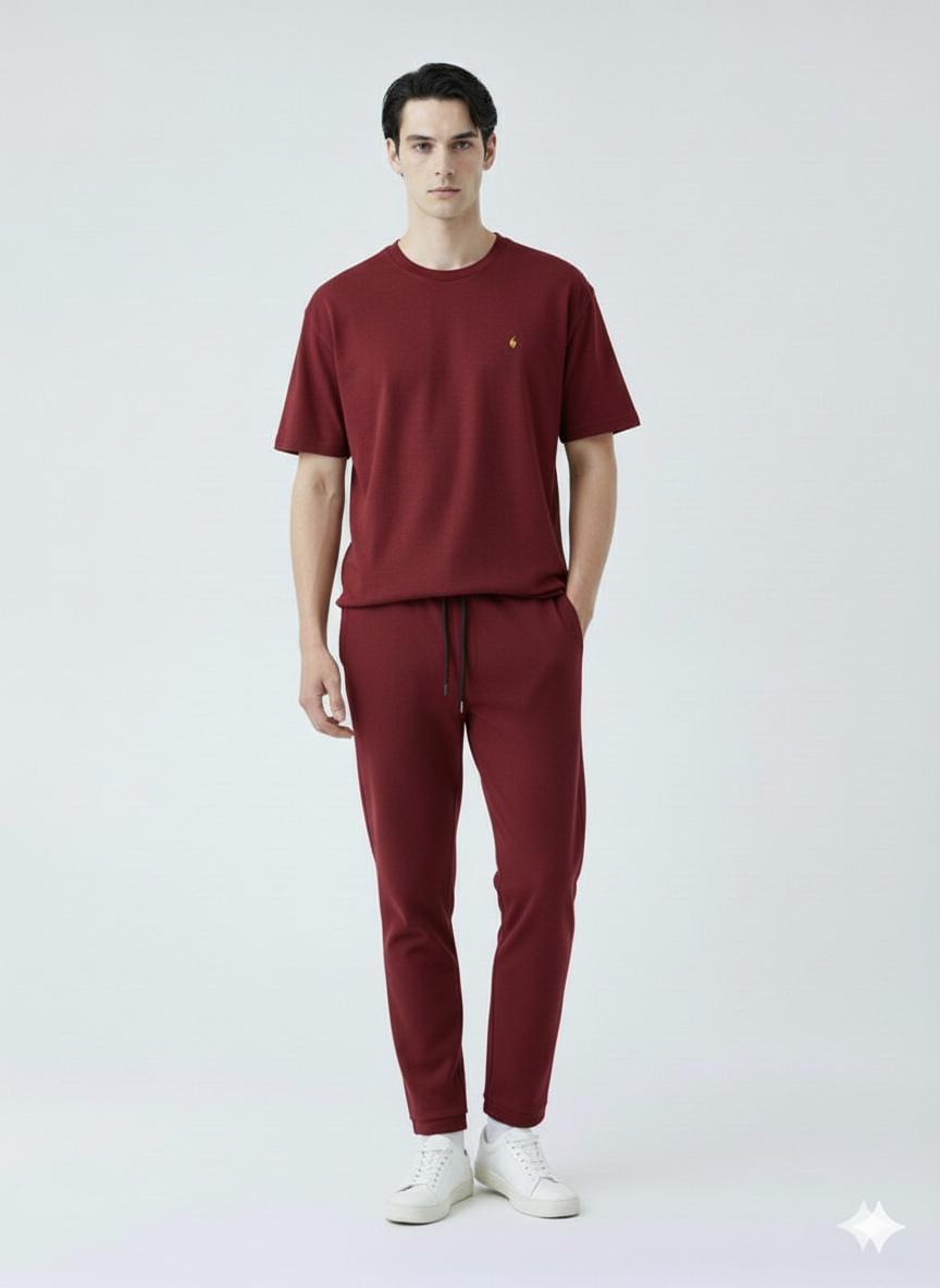 Maroon Cotton Tracksuit