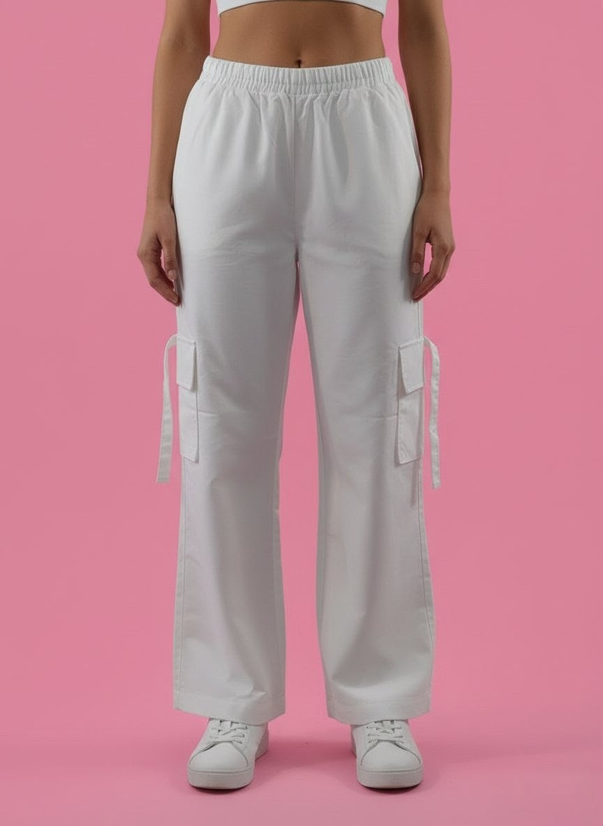 White Cargo Trousers