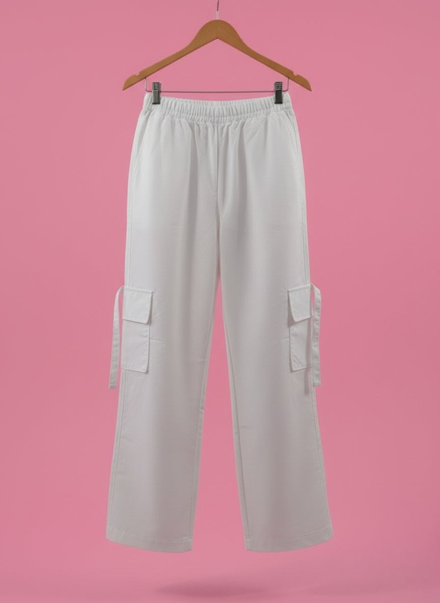 White Cargo Trousers