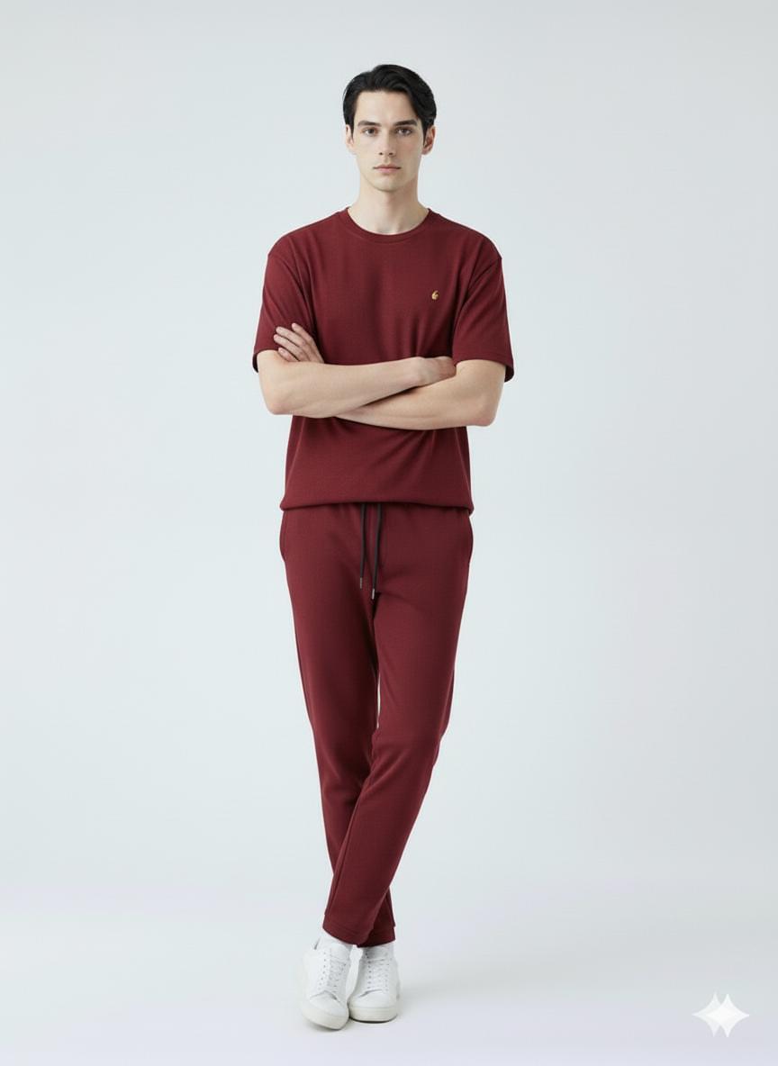 Maroon Cotton Tracksuit