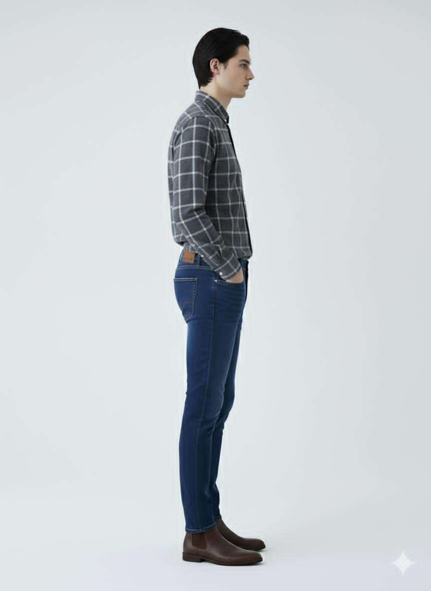 Grey Checked Casual Shirt
