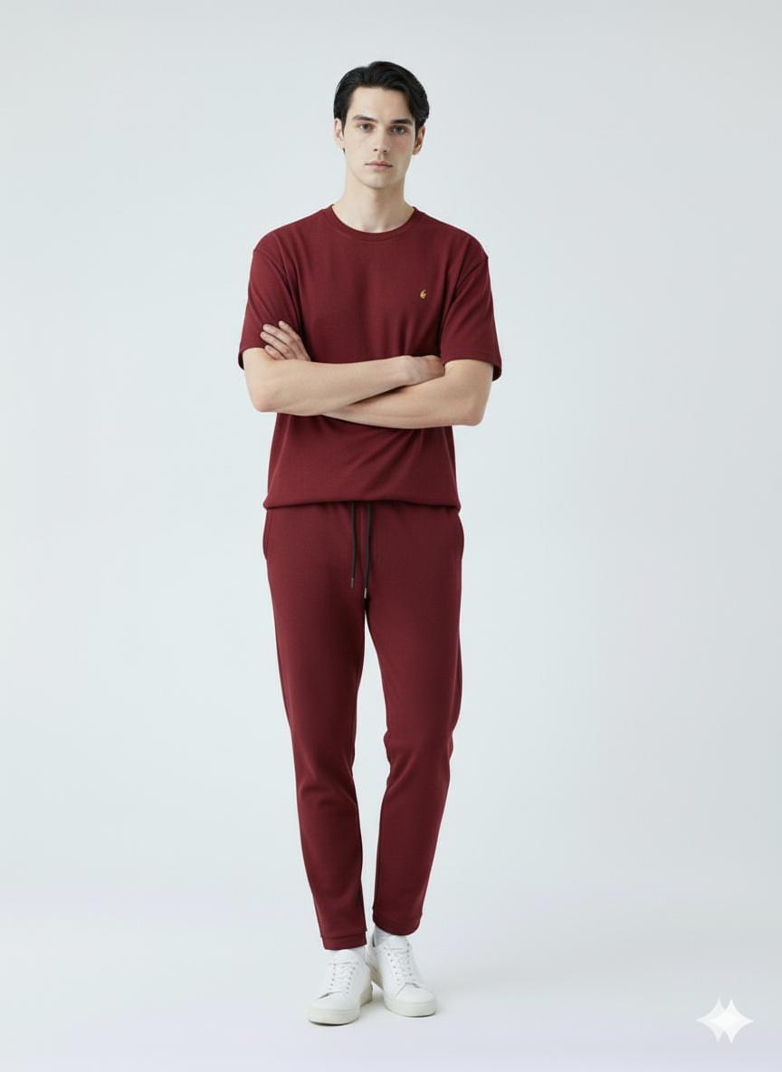Maroon Cotton Tracksuit